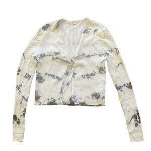 2/$15 Garage White Gray Cropped Cardigan Sweater XS